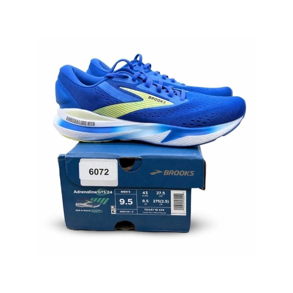 Brooks Adrenaline GTS 24 Supportive Men’s 9.5 D Blue Running Shoes Sneakers - Picture 2 of 7